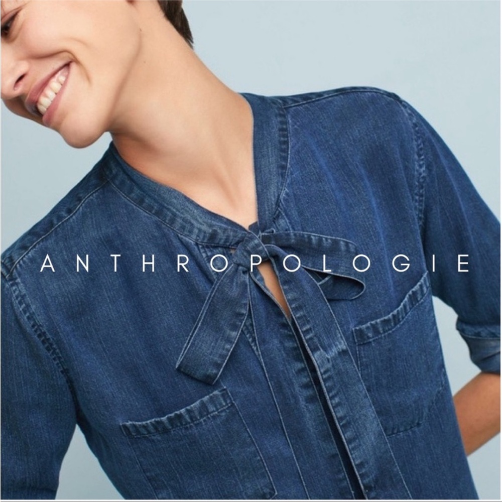 Rails Women's Denim Blue Tie-Front Top - Picture 2 of 6